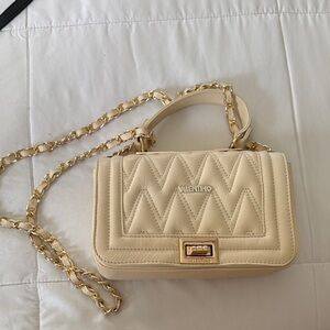 Valentino Beige Quilted Crossbody Bag